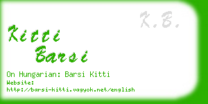 kitti barsi business card